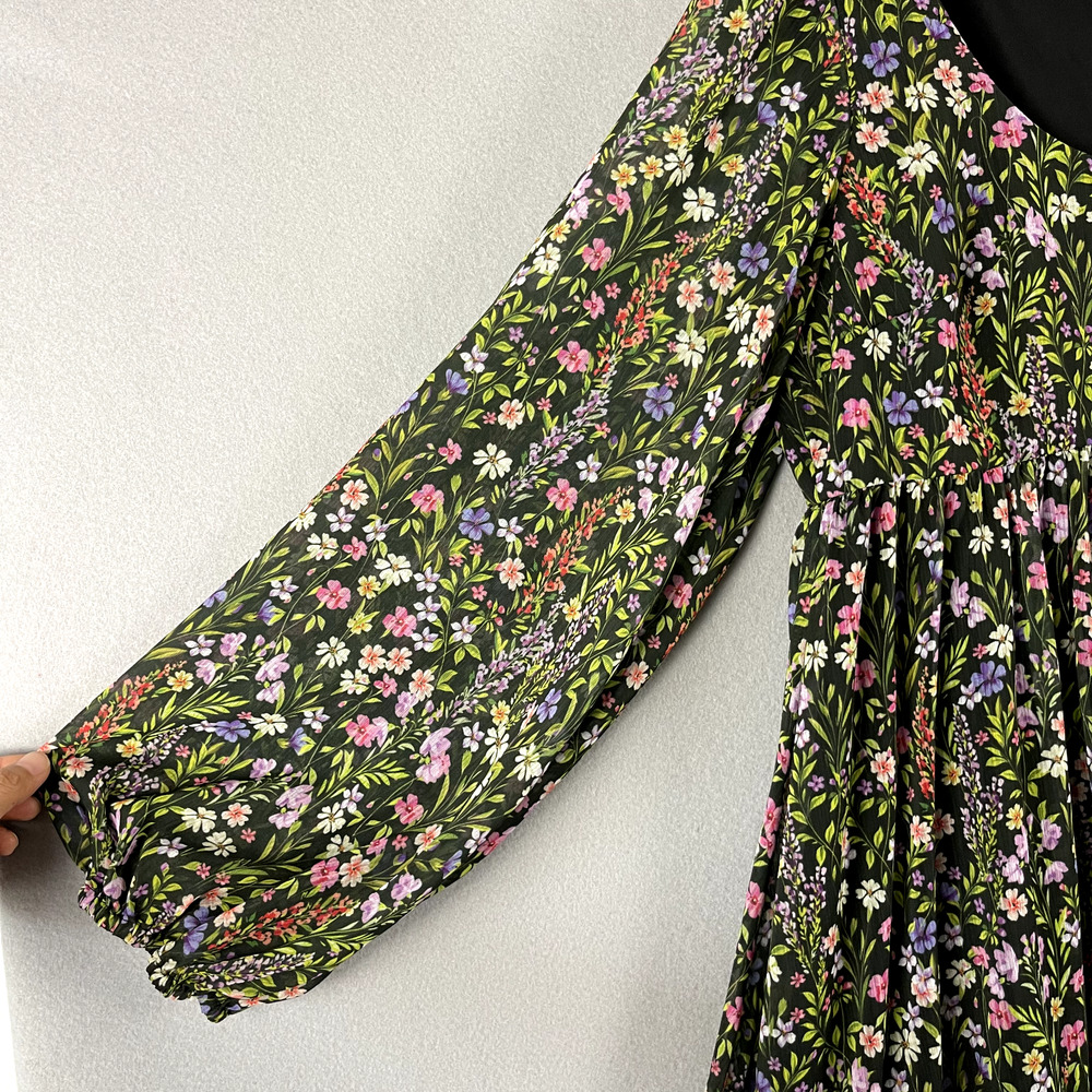 Amanda Uprichard Babydoll Dress Womens Medium Floral Whimsigoth Fairy READ - Picture 4 of 16